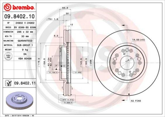 A.B.S. 09.8402.10 - Kočioni disk www.molydon.hr