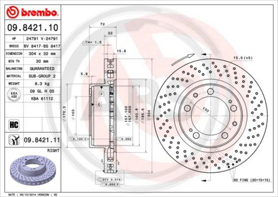 A.B.S. 09.8421.10 - Kočioni disk www.molydon.hr