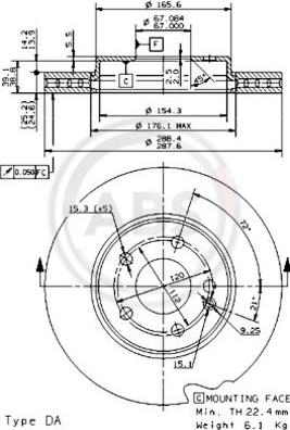 A.B.S. 09.8681.11 - Kočioni disk www.molydon.hr