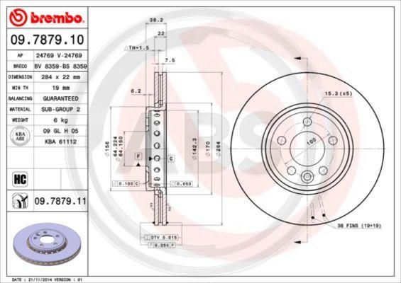 A.B.S. 09.7879.10 - Kočioni disk www.molydon.hr