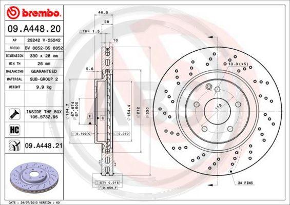 A.B.S. 09.A448.21 - Kočioni disk www.molydon.hr