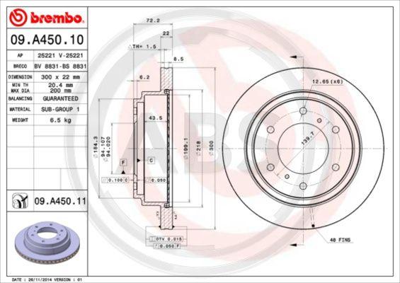 A.B.S. 09.A450.10 - Kočioni disk www.molydon.hr