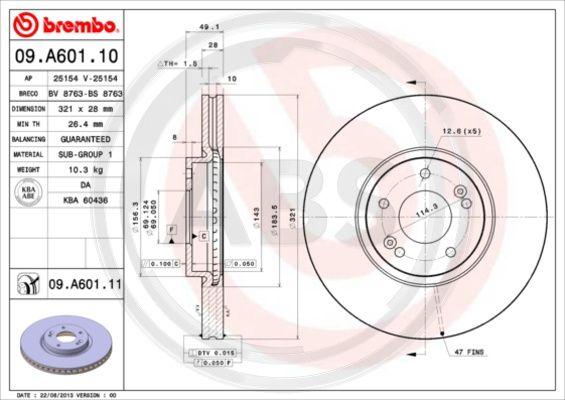 A.B.S. 09.A601.11 - Kočioni disk www.molydon.hr