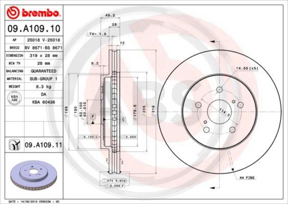 A.B.S. 09.A109.11 - Kočioni disk www.molydon.hr