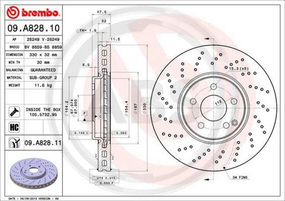 A.B.S. 09.A828.11 - Kočioni disk www.molydon.hr