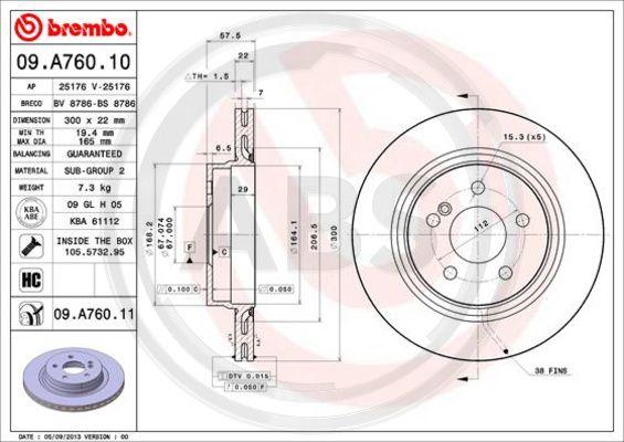 A.B.S. 09.A760.11 - Kočioni disk www.molydon.hr