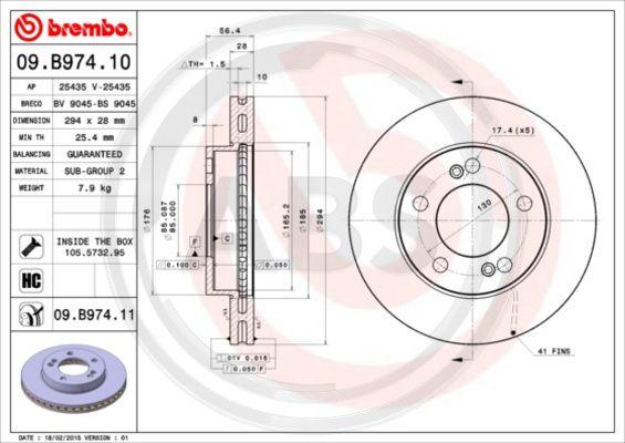 A.B.S. 09.B974.11 - Kočioni disk www.molydon.hr