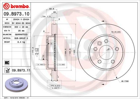 A.B.S. 09.B973.11 - Kočioni disk www.molydon.hr