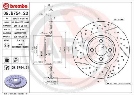 A.B.S. 09.B754.21 - Kočioni disk www.molydon.hr