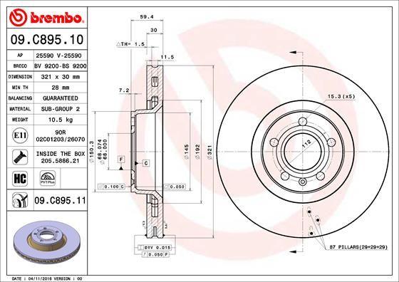 A.B.S. 09.C895.11 - Kočioni disk www.molydon.hr