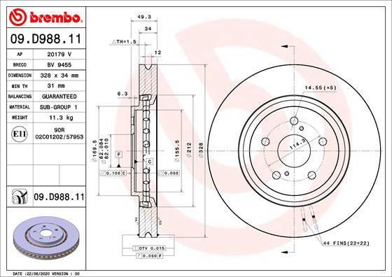 A.B.S. 09.D988.11 - Kočioni disk www.molydon.hr