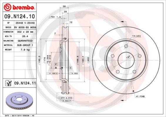 A.B.S. 09.N124.11 - Kočioni disk www.molydon.hr