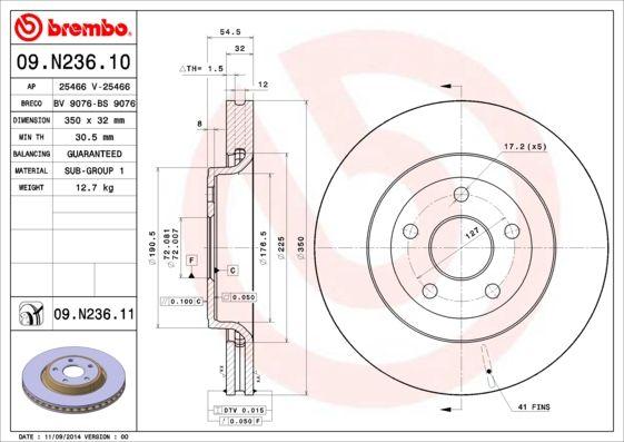 A.B.S. 09.N236.11 - Kočioni disk www.molydon.hr