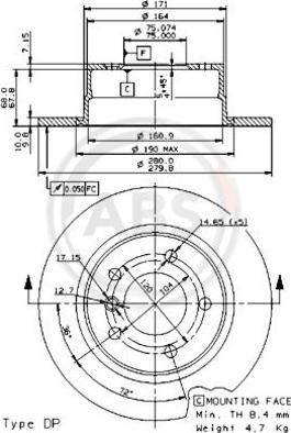 A.B.S. 08.9859.81 - Kočioni disk www.molydon.hr