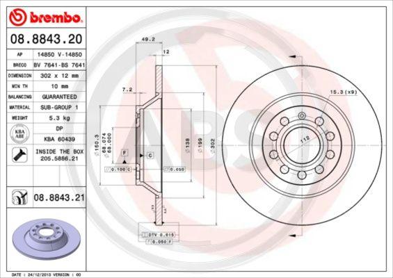 A.B.S. 08.8843.21 - Kočioni disk www.molydon.hr