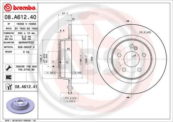 A.B.S. 08.A612.41 - Kočioni disk www.molydon.hr