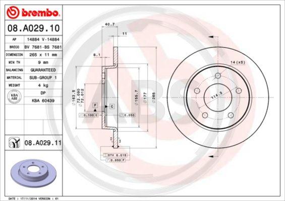 A.B.S. 08.A029.10 - Kočioni disk www.molydon.hr