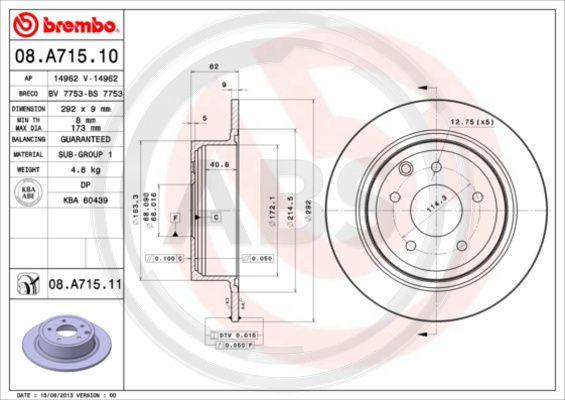 A.B.S. 08.A715.11 - Kočioni disk www.molydon.hr