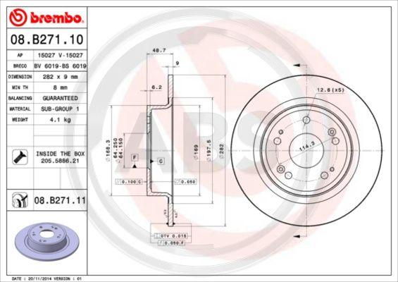 A.B.S. 08.B271.10 - Kočioni disk www.molydon.hr