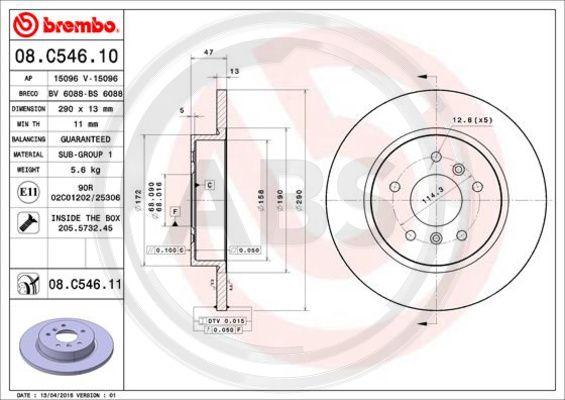 A.B.S. 08.C546.11 - Kočioni disk www.molydon.hr