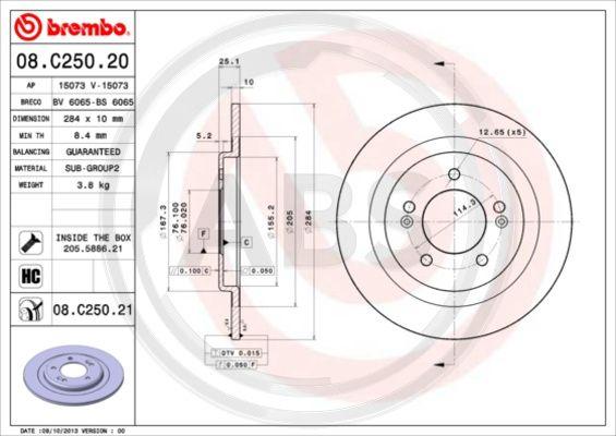 A.B.S. 08.C250.21 - Kočioni disk www.molydon.hr