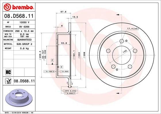 A.B.S. 08.D568.11 - Kočioni disk www.molydon.hr