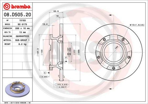 A.B.S. 08.D505.20 - Kočioni disk www.molydon.hr