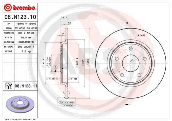 A.B.S. 08.N123.11 - Kočioni disk www.molydon.hr