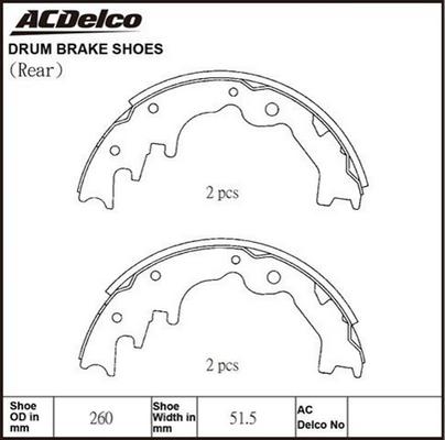 ACDelco ACBS1665 - Komplet kočnica, bubanj kočnice www.molydon.hr