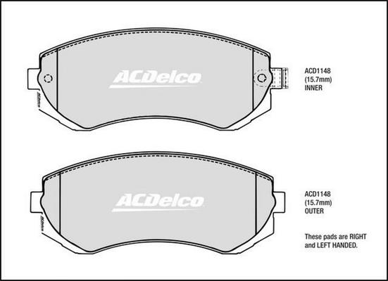 ACDelco ACD1148 - Komplet Pločica, disk-kočnica www.molydon.hr