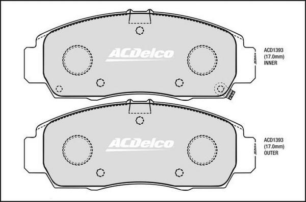 ACDelco ACD1393 - Komplet Pločica, disk-kočnica www.molydon.hr