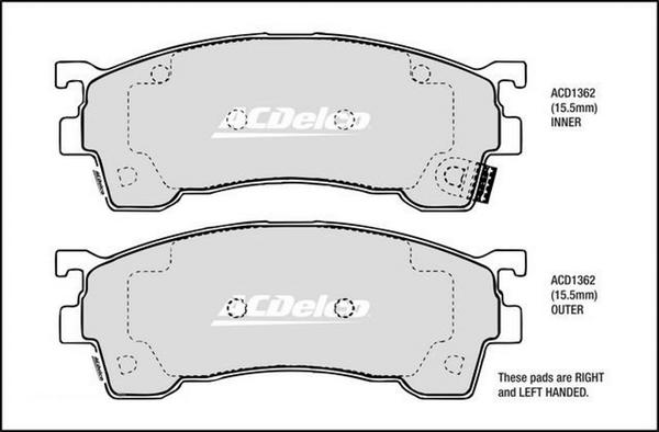 ACDelco ACD1362 - Komplet Pločica, disk-kočnica www.molydon.hr