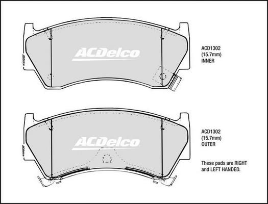 ACDelco ACD1302 - Komplet Pločica, disk-kočnica www.molydon.hr