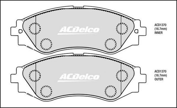 ACDelco ACD1370 - Komplet Pločica, disk-kočnica www.molydon.hr