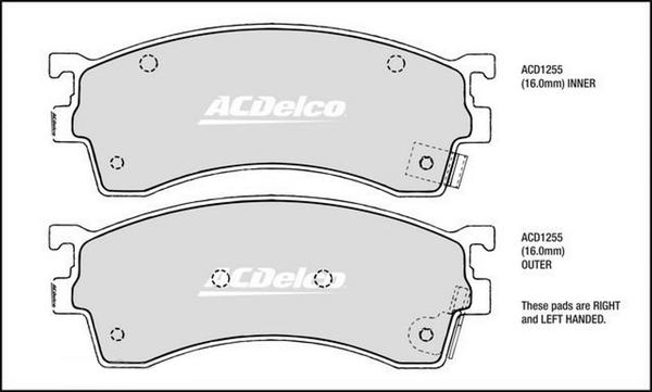 ACDelco ACD1255 - Komplet Pločica, disk-kočnica www.molydon.hr