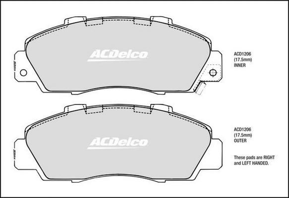 ACDelco ACD1206 - Komplet Pločica, disk-kočnica www.molydon.hr