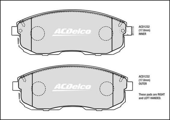 ACDelco ACD1232 - Komplet Pločica, disk-kočnica www.molydon.hr