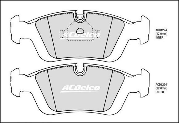 ACDelco ACD1224 - Komplet Pločica, disk-kočnica www.molydon.hr