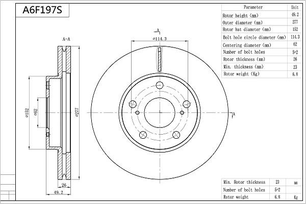 Aisin A6F197S - Kočioni disk www.molydon.hr