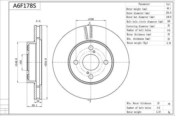 Aisin A6F178S - Kočioni disk www.molydon.hr