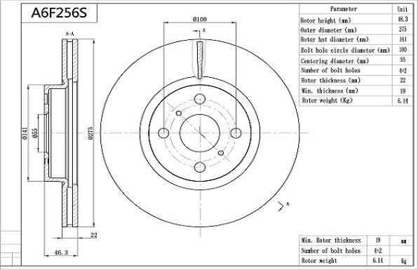 Aisin A6F256S - Kočioni disk www.molydon.hr