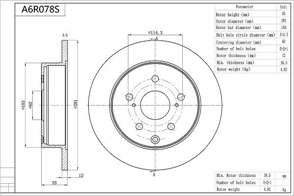 Aisin A6R078S - Kočioni disk www.molydon.hr