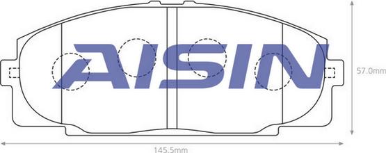 AISIN A1N050 - Komplet Pločica, disk-kočnica www.molydon.hr