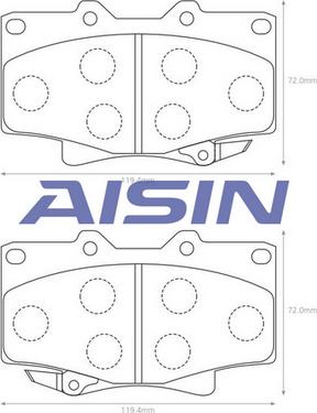 AISIN A1N023 - Komplet Pločica, disk-kočnica www.molydon.hr