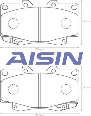 AISIN A1N141 - Komplet Pločica, disk-kočnica www.molydon.hr