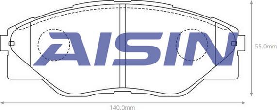 AISIN A1N167 - Komplet Pločica, disk-kočnica www.molydon.hr