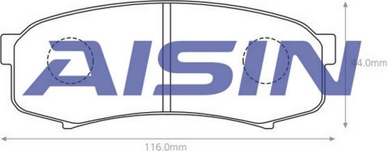 AISIN A2N012 - Komplet Pločica, disk-kočnica www.molydon.hr