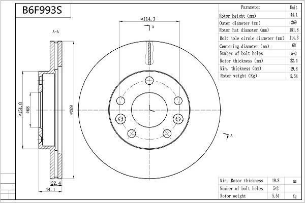 Aisin B6F993S - Kočioni disk www.molydon.hr