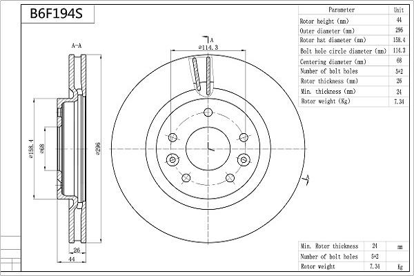 Aisin B6F194S - Kočioni disk www.molydon.hr