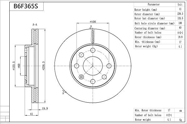 Aisin B6F365S - Kočioni disk www.molydon.hr